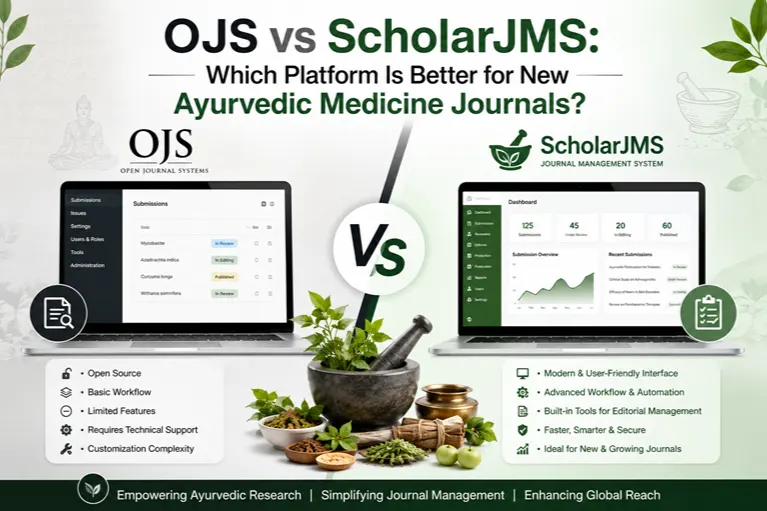 OJS vs ScholarJMS: Which Platform Is Better for New Ayurvedic Medicine Journals?